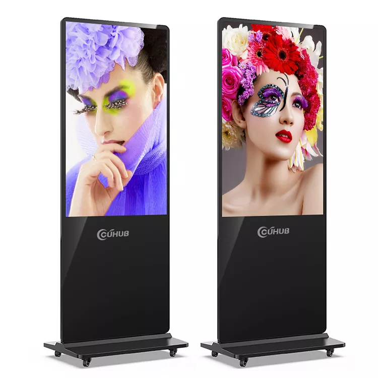 Macchina pubblicitaria touch screen verticale per interni